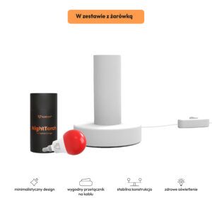 Lampka nocna Nova White z żarówką NightTorch